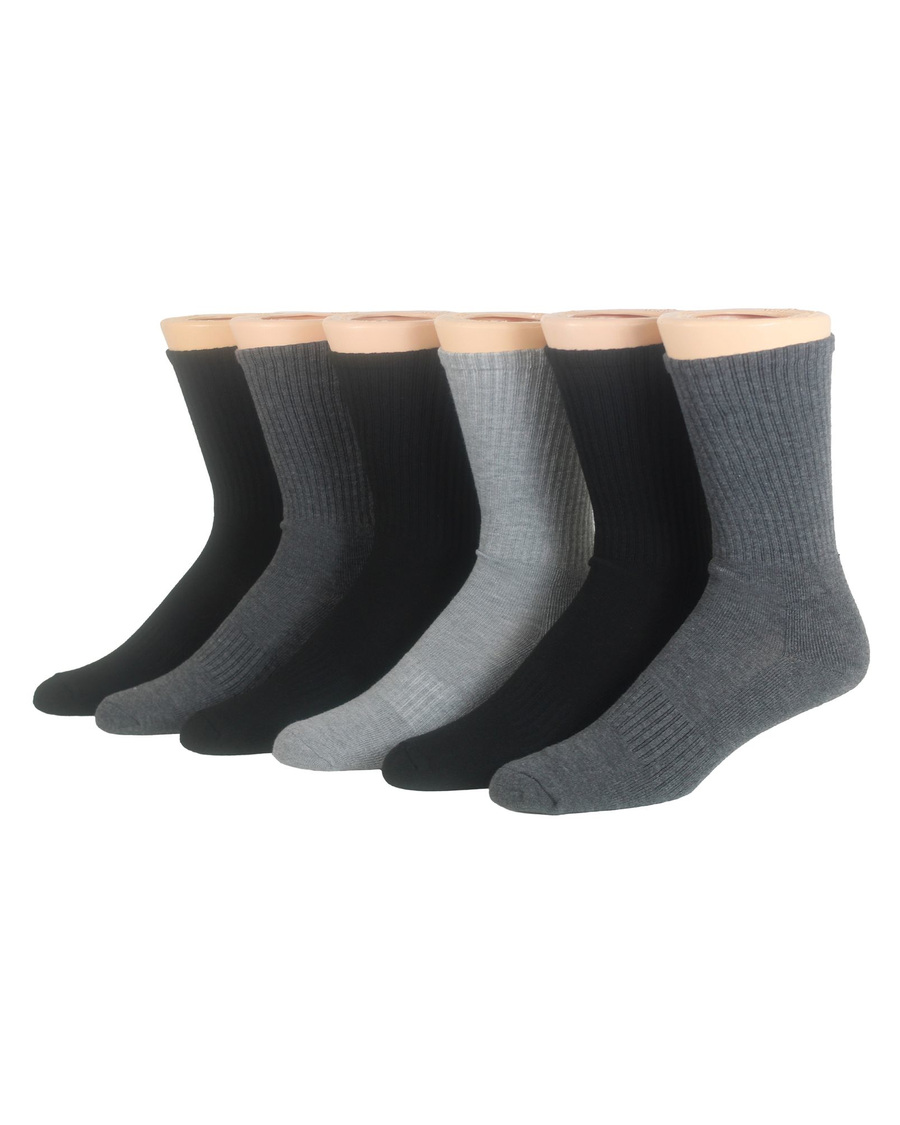 (image for) Simple 1/2 Cushion Athletic Crew Socks, 6 Pack